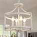Antique White Farmhouse Chandelier 4 Light Distressed