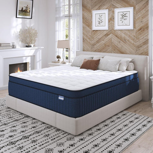 Queen Size Mattresses, 14 Inch Queen Mattress in a Box, Medium Firm Pocket Spring and Gel Memory Foam for Superior Comfort, Pressure Relief, Strong Edge Support