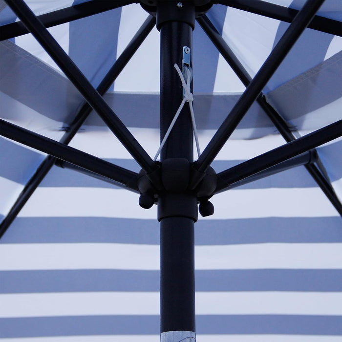7.5 Ft Patio Umbrella, Yard Umbrella, Outdoor Market Umbrella with Push Button Tilt Crank (Blue&White)