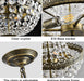 4 Lights French Empire Mini Crystal Chandelier Farmhouse Pendant Lighting, Bronze Finish Ceiling Light Fixture for Dining Room Bedroom Foyer Living Room, W12.6 X H19.7