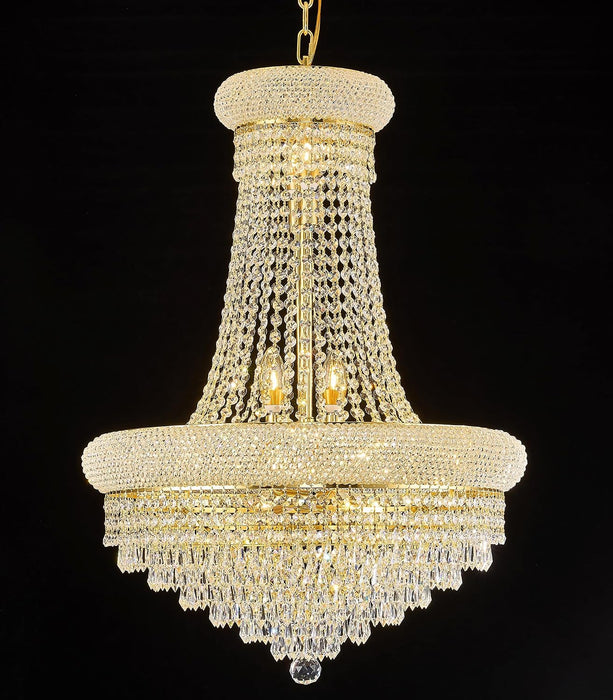 Empire Crystal Chandelier 24Inch Gold Finish Dining