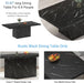 71" Black Faux Marble Dining Table for 6-8, Rectangle Dining Room Table