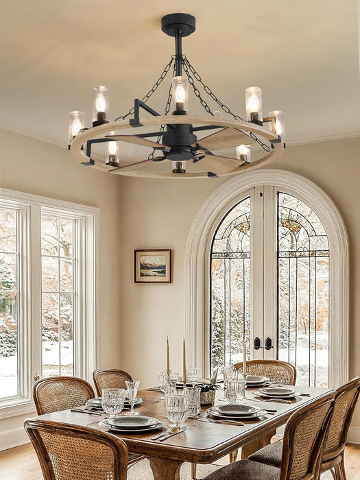 Powrify 36 Inch Industrial Farmhouse CeilingFan Light