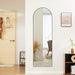 Black Arched Full Length Mirror 60"X16" for Bedroom, Full Body Mirror with Stand, Hanging or Leaning for Wall, Aluminum Alloy Thin Frame Floor Standing for Living Room