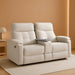 Cat-Proof Power Reclining Loveseat with Console & Drawer Storage, Loveseat Recliner with Tray Table, Electric Reclining Sofa with Heat & Massage, Extra Lumbar Pillow for Livingroom (Beige)