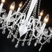 White Crystal Chandelier Six Light Dining Fixtures