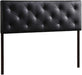 Bohemian Bliss Modern and Faux Leather Upholstered Headboard Black/King
