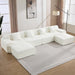 160 Inch White Corduroy Modular Sectional Sofa Set