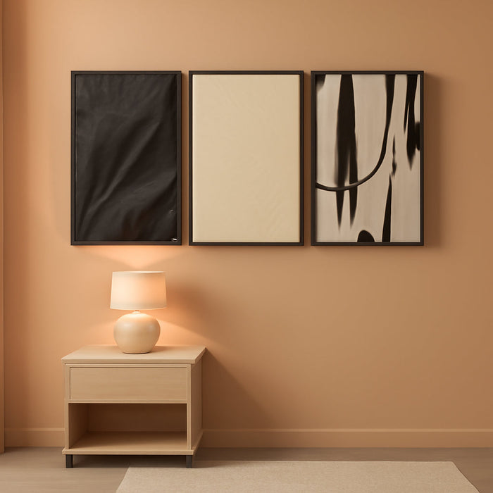 Abstract Wall Art for Living Room, Black and White Large Framed Canvas 3D Textured Modern Minimalist Art Work Painting for Bedroom Guest Room Hallway Home Office 24"X36" Set of 3