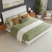, Valencia King Solid Wood Low Profile Sleigh Platform Bed, White