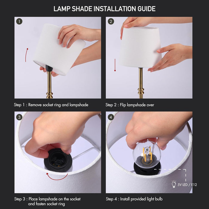 Cordless LED Tabletop Lamp With Progressive Dimmer