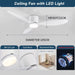 LED Light DC Motor Modern Ceiling Fan Kitchen Living Room Dining Room Household High Air Volume Remote Control Pendant Light