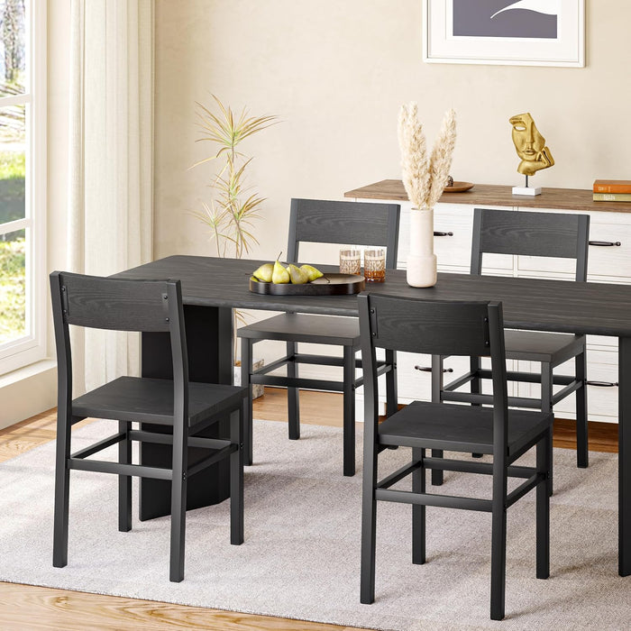 Black Dining Chairs Set of 4, Upgrade Farmhouse Kitchen Room Chair
