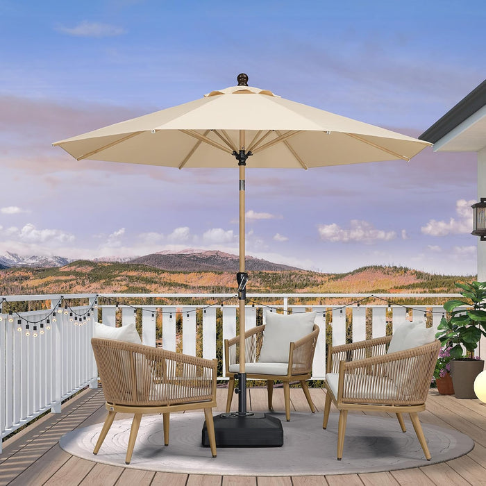 Patio Umbrella 10Ft Market Table round Push Button Tilt, Beige