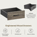 59 Inch Office Desk with 4 Drawers, Computer Desk with Storage, Executive Desk with File Drawer, Keyboard Tray & 2 Pedestals on Both Sides for Home Office, Studio, Grey&Black