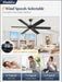 60 Inch Matte Black Ceiling Fan With Remote Included