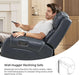 Genuine Leather Power Recliner Sofa, Wall Hugger Reclining Sofa with Power Headrest, Dual Motor, USB Charging Ports, Recliner Couch for Living Room, RV, Leather in Navy