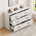 Farmhouse 6 Drawer Dresser for Bedroom, 47" W Modern Chest of Drawers with Metal Handles, Wood Dresser TV Stand, Dresser Drawer Organizer for Closet, Living Room,Hallway,White