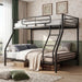 Twin over Full Bunk Bed Frame, Heavy Duty Metal Bunk Beds for Kids/Teens/Adults, 450 Lbs Upper & 500 Lbs Lower Capacity, Slot-Type Assembly, Reversible Ladder, 11.7" Safety Guardrails，Black