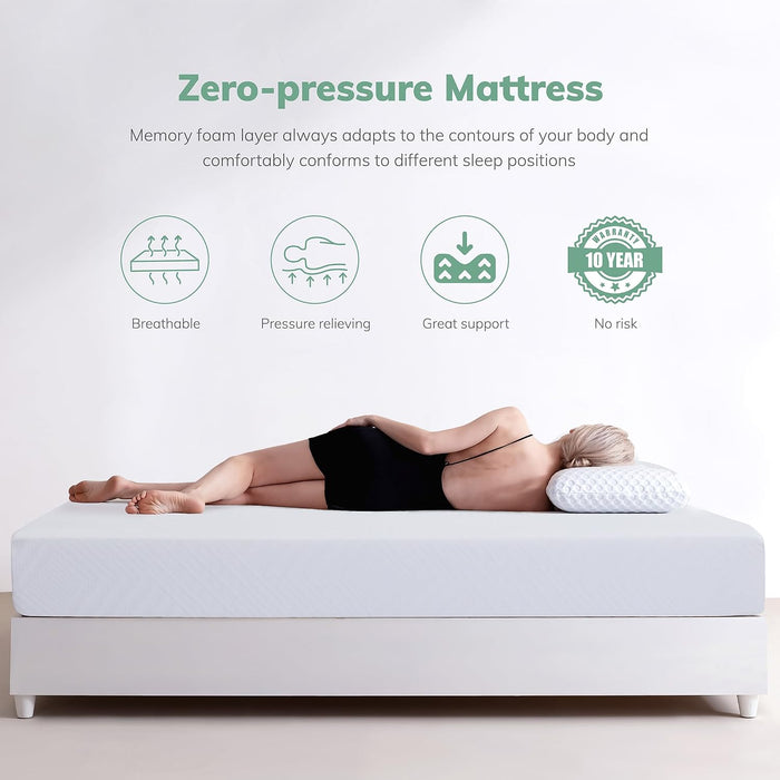 EGO 6 Inch Twin Mattress - Green Tea Memory Foam, Cooling Gel, Fiberglass-Free, Certipur-Us Certified, for Kids, Bunk Beds, Trundle & Daybeds