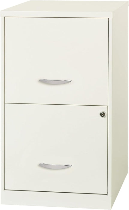 2-Drawer File Cabinet, 14.2" X 18" X 24.5", White