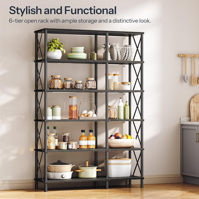Black Industrial Grade Tall Corner Bookshelf Storage