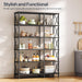 Black Industrial Grade Tall Corner Bookshelf Storage