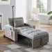 Gray Convertible Sleeper Chair With Builtin Cupholder