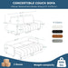 Cream Chenille Sleeper Sofa Bed With ExpandedStorage