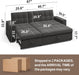 87 Inch Convertible Sofa Bed With AdjustableBackrest