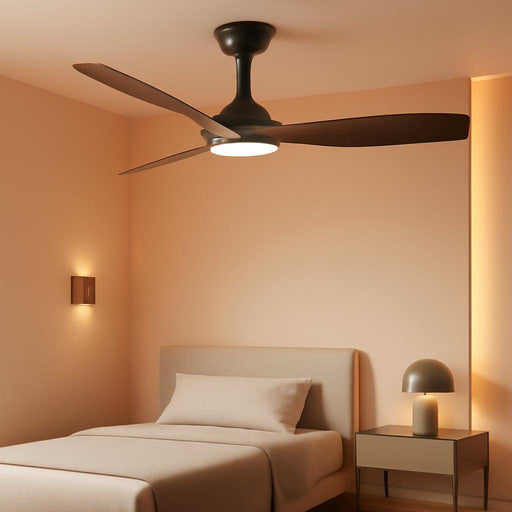 Outdoor Ceiling Fan with Light: 52 Inch 3 Blade Outdoor Fans for Patios - Modern Walnut Ceiling Fan with Dimmable Light Remote APP Control Ultra Quiet Reversible DC Motor Timer