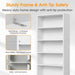53 Inch Tall White Industrial Floorstanding Bookcase