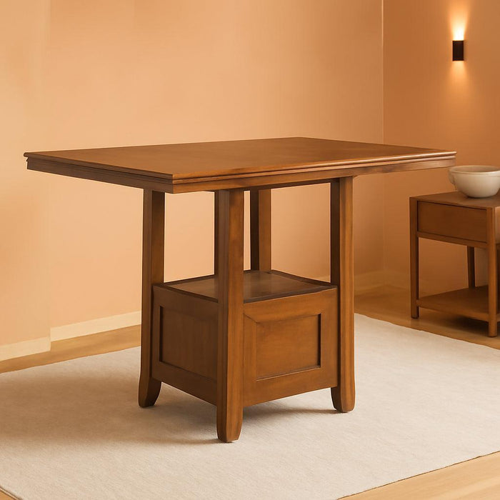 Ralene Traditional 36" Counter Height Dining Room Extension Table, Medium Brown