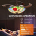 48" Tiffany Retractable Ceiling Fan with Light - (Garden, Brown)