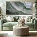 Green and White Textured Landscape Wall Art 24X48 Inch, Large Framed Canvas Artwork with Wood Frame, Abstract Nature Wall Decor for Living Room or Entryway