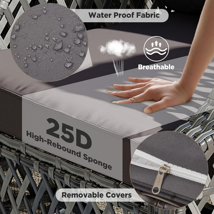 7 Piece Patio Furniture Set, Wicker Outdoor Conversation Set with Swivel Chairs, 2 Ottomans, Storage Coffee Table, Rattan Outdoor Sectional Sofa for Deck Backyard Porch （7 Seats, Gray）