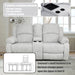 Recliner Sofa Set for Living Room Furniture Set, Reclining Sofa and Loveseat Set for Reclinier Sofa with Drop down Table/Double Recliner Loveseat with Storage Console/Grey Linen
