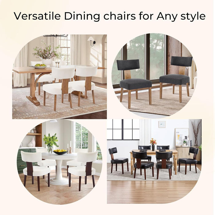 Mid Century Dining Chairs Set of 4, Upholstered Kitchen Chairs