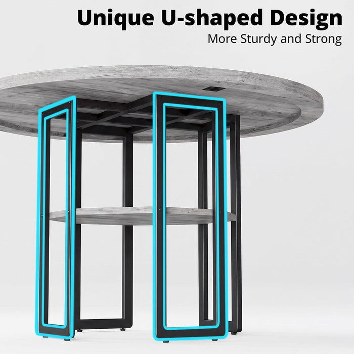 Dining Table Set for 4, 47.2 Inch round Kitchen Table and 4 Chairs
