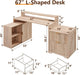 67-Inch L-Shaped Desk With Integrated Power Outlets