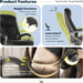 Lautner Executive Home Office Desk Chair, Ergonomic High-Back with Adjustable Lumbar & Body Pillows, Smartlayers and Comfortcoils Technology, Mesh and Bonded Leather, Black/ Gray