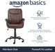 Amazonbasics Classic Puresoft Pu-Padded Mid-Back Office Computer Desk Chair with Armrest - Brown