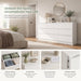 White 9 Drawer Dresser for Bedroom,Modern Deep Drawer Dresser with No-Handle Design,Wide Storage Chest of Drawers,Wood Bedroom Storage Organizer Furniture for Closet,Hallway