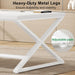 Long White Computer Desk, Modern Simple Large Home Office Desk, Wood Metal Work Study Writing Table for 2 Monitors, Double Pc Gaming Executive Workstation in Bedroom Living Room, White Oak,70 In