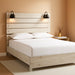 Signature Design by Ashley Cambeck Farmhouse King Panel Bed with Sconce Lights and USB Ports, Foundation or Box Spring Needed, Whitewash