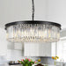 Black 30 Inch Multifacted Crystal Chandelier Light