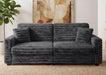 Dark Gray Corduroy Upholstered Loveseat Sofa DeepSeat