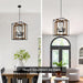 Six Lights Farmhouse Chandelier Rustic Black Finish