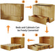 Murphy Bed Full Size OakFinish CabinetWithDrawerUSBCharging