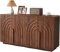 63" Sideboard Buffet Cabinet with Storage, Modern Credenza with 4 Doors & Adjustable Shelves, Large Console Table for Dining Room, Kitchen and Living Room (Walnut)